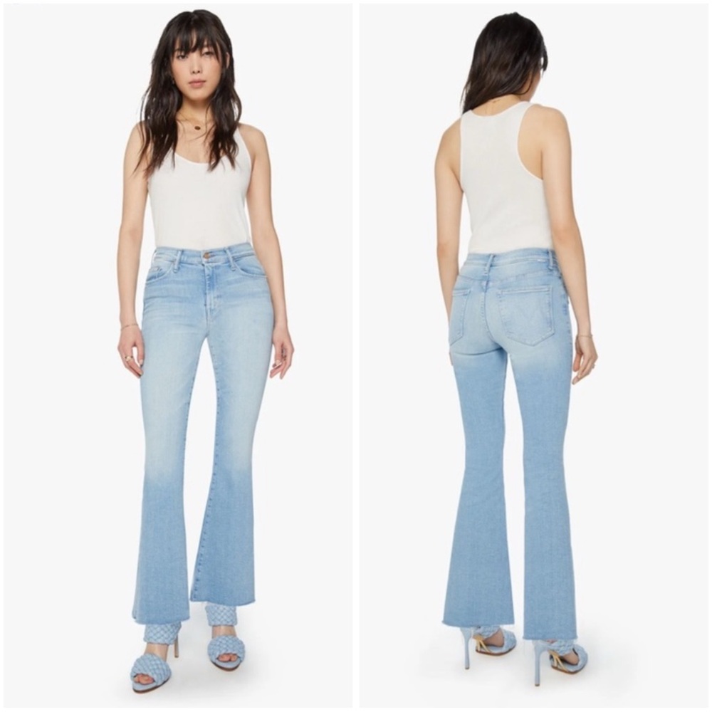 MOTHER Sky Blue Wide Leg Jeans